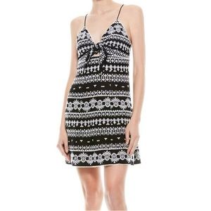 Alice + Olivia
Roe Embroidered Tie-Front Mini Dress